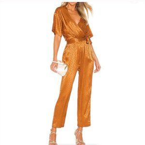 Joie Tau Leopard Satin Jumpsuit